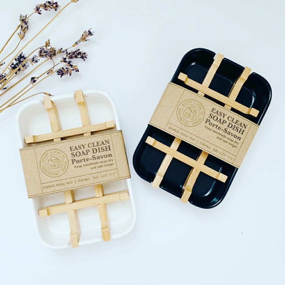 🪹Easy Clean Bamboo Wood Tray Soap Dish